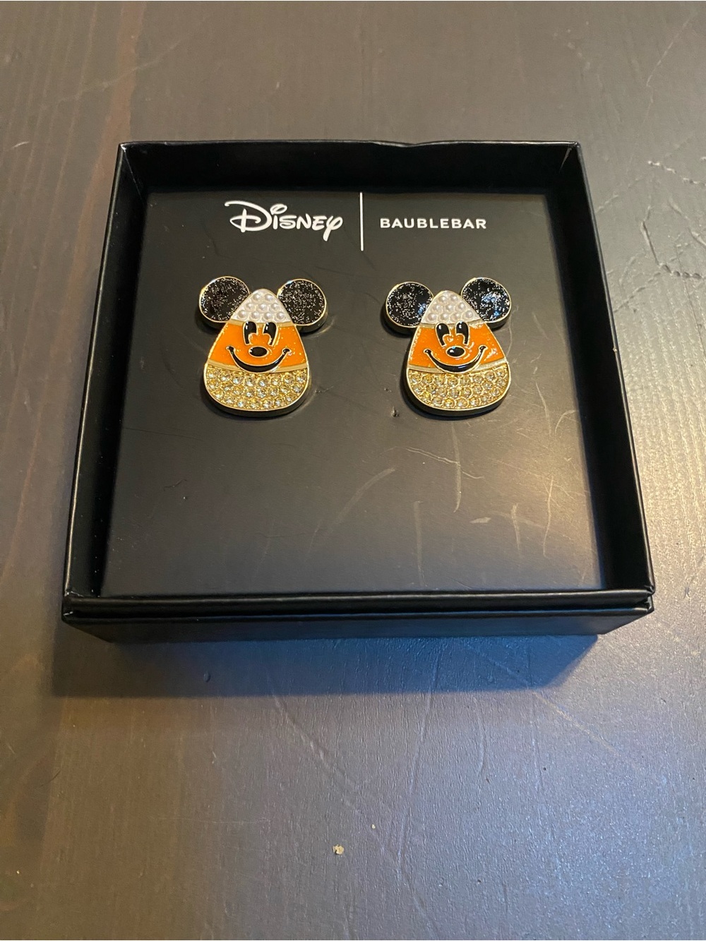 NWT Disney x BaubleBar Mickey Mouse Candy Corn Halloween Stud Earrings
